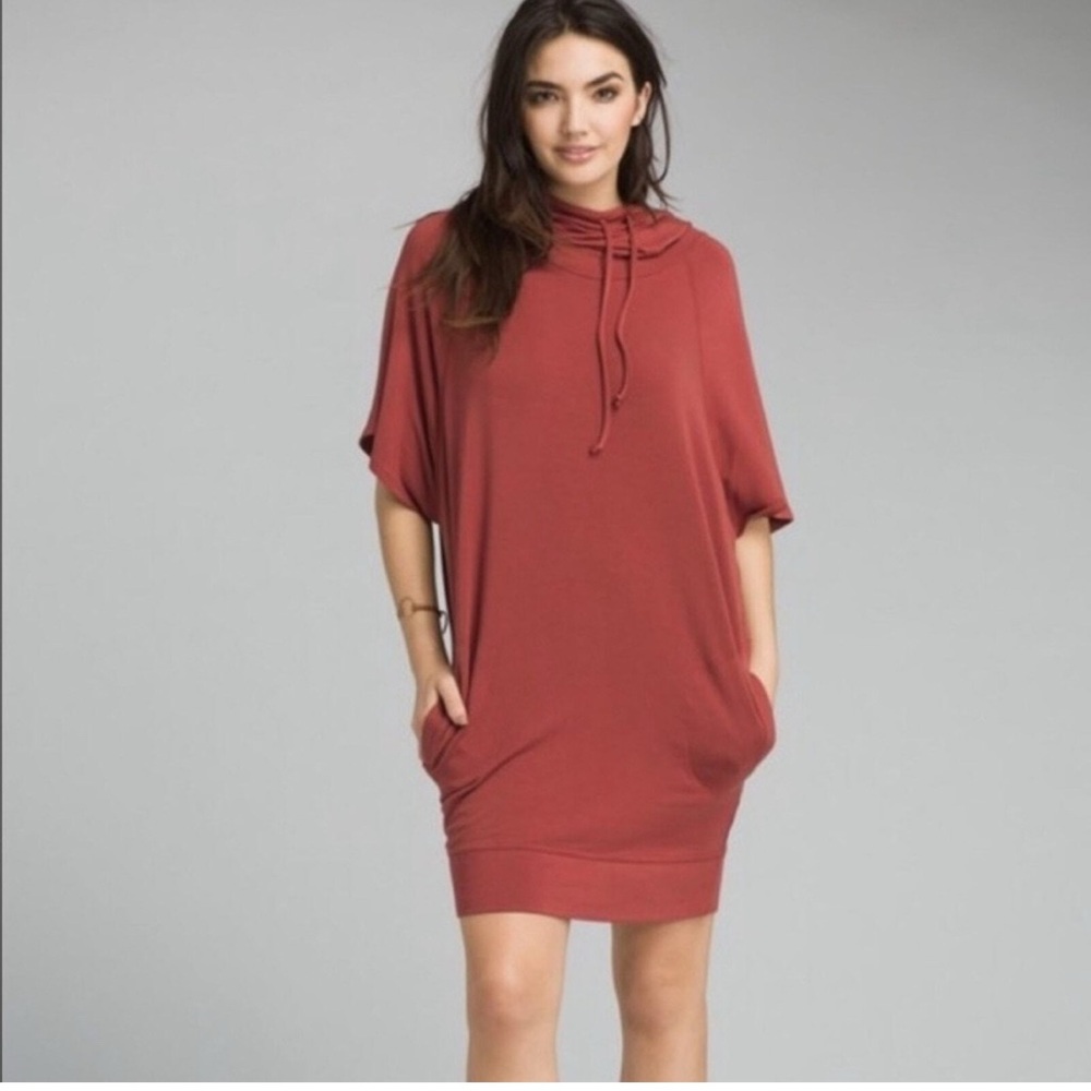 Prana Burgundy Cowl Neck Dress